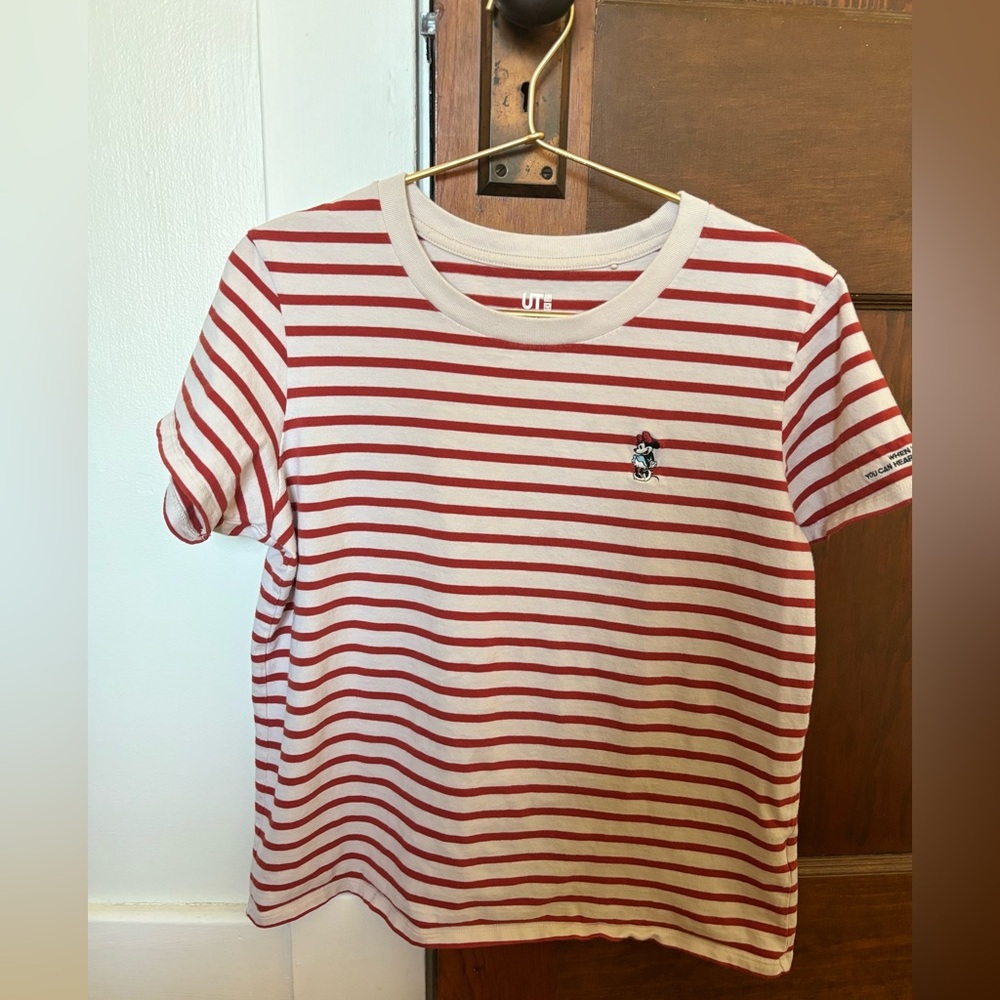 Uniqlo x Disney striped embroidered Minnie Mouse t-shirt